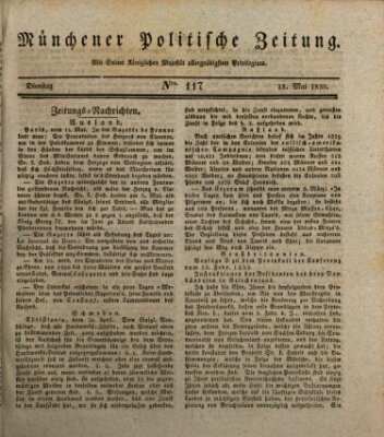 Münchener politische Zeitung (Süddeutsche Presse) Dienstag 18. Mai 1830
