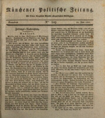 Münchener politische Zeitung (Süddeutsche Presse) Samstag 26. Juni 1830