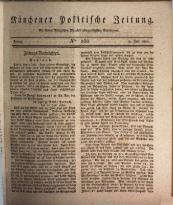Münchener politische Zeitung (Süddeutsche Presse) Freitag 9. Juli 1830