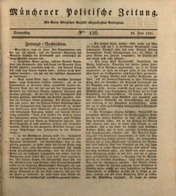 Münchener politische Zeitung (Süddeutsche Presse) Donnerstag 23. Juni 1831