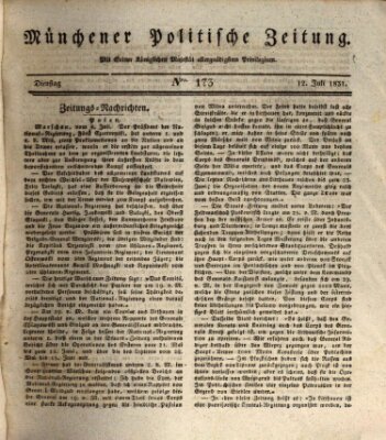 Münchener politische Zeitung (Süddeutsche Presse) Dienstag 12. Juli 1831