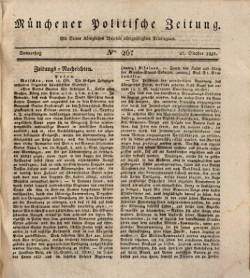 Münchener politische Zeitung (Süddeutsche Presse) Donnerstag 27. Oktober 1831