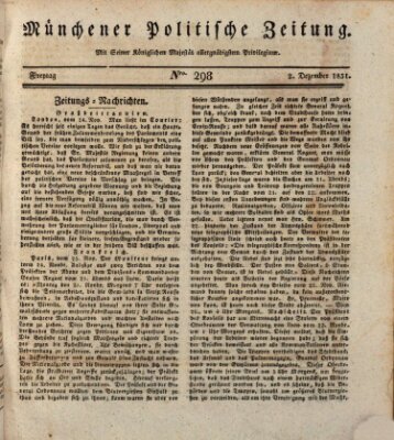 Münchener politische Zeitung (Süddeutsche Presse) Freitag 2. Dezember 1831