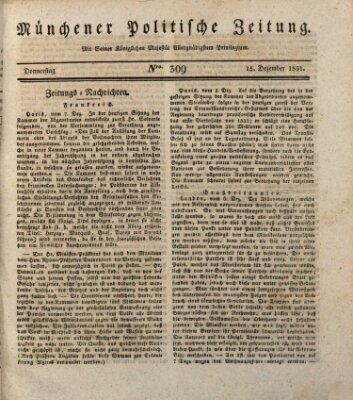 Münchener politische Zeitung (Süddeutsche Presse) Donnerstag 15. Dezember 1831