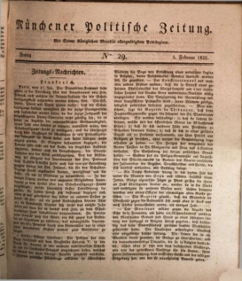 Münchener politische Zeitung (Süddeutsche Presse) Freitag 3. Februar 1832