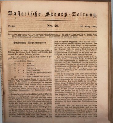 Münchener politische Zeitung (Süddeutsche Presse) Freitag 30. März 1832