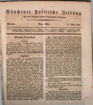 Münchener politische Zeitung (Süddeutsche Presse) Montag 27. Mai 1833