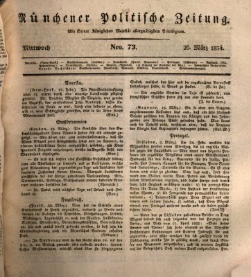 Münchener politische Zeitung (Süddeutsche Presse) Mittwoch 26. März 1834