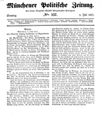 Münchener politische Zeitung (Süddeutsche Presse) Sonntag 2. Juli 1837