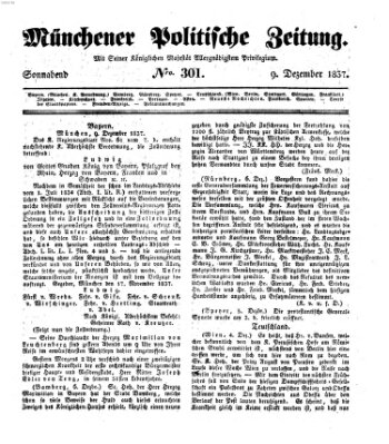 Münchener politische Zeitung (Süddeutsche Presse) Samstag 9. Dezember 1837