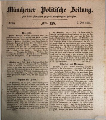 Münchener politische Zeitung (Süddeutsche Presse) Freitag 6. Juli 1838