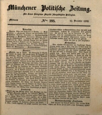 Münchener politische Zeitung (Süddeutsche Presse) Mittwoch 12. Dezember 1838