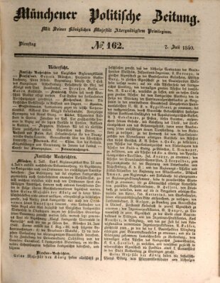 Münchener politische Zeitung (Süddeutsche Presse) Dienstag 7. Juli 1840
