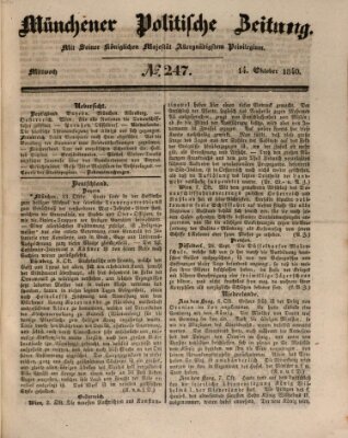 Münchener politische Zeitung (Süddeutsche Presse) Mittwoch 14. Oktober 1840