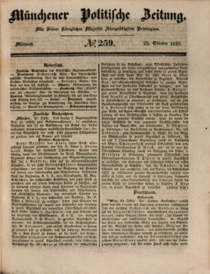 Münchener politische Zeitung (Süddeutsche Presse) Mittwoch 28. Oktober 1840