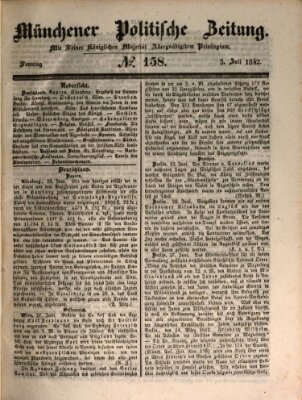 Münchener politische Zeitung (Süddeutsche Presse) Sonntag 3. Juli 1842