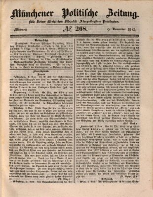Münchener politische Zeitung (Süddeutsche Presse) Mittwoch 9. November 1842