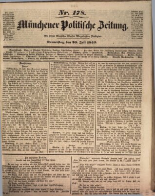 Münchener politische Zeitung (Süddeutsche Presse) Donnerstag 30. Juli 1846