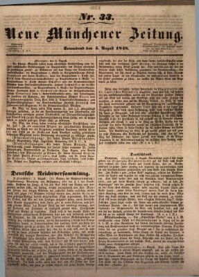 Neue Münchener Zeitung (Süddeutsche Presse) Samstag 5. August 1848
