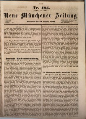 Neue Münchener Zeitung (Süddeutsche Presse) Samstag 28. Oktober 1848