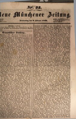 Neue Münchener Zeitung (Süddeutsche Presse) Donnerstag 8. Februar 1849