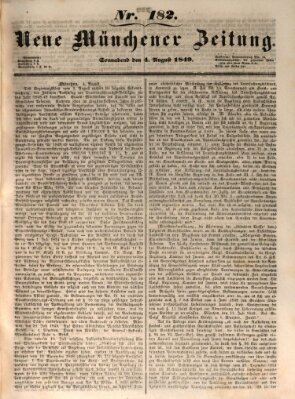 Neue Münchener Zeitung (Süddeutsche Presse) Samstag 4. August 1849