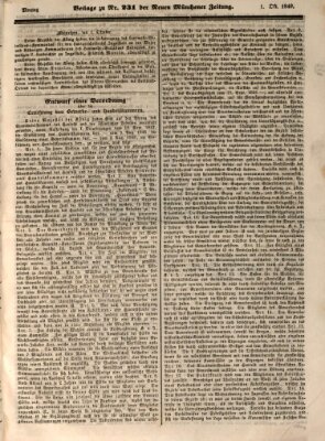 Neue Münchener Zeitung (Süddeutsche Presse) Montag 1. Oktober 1849