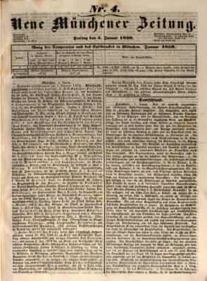 Neue Münchener Zeitung (Süddeutsche Presse) Samstag 5. Januar 1850