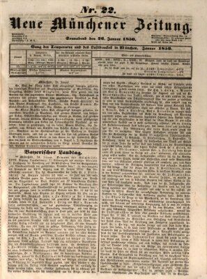 Neue Münchener Zeitung (Süddeutsche Presse) Samstag 26. Januar 1850