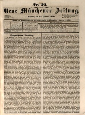 Neue Münchener Zeitung (Süddeutsche Presse) Sonntag 27. Januar 1850