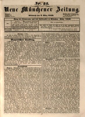 Neue Münchener Zeitung (Süddeutsche Presse) Mittwoch 6. März 1850