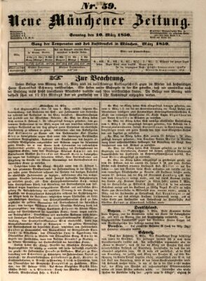 Neue Münchener Zeitung (Süddeutsche Presse) Sonntag 10. März 1850