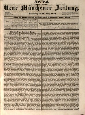Neue Münchener Zeitung (Süddeutsche Presse) Donnerstag 28. März 1850