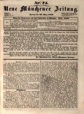Neue Münchener Zeitung (Süddeutsche Presse) Freitag 29. März 1850
