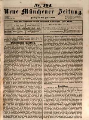 Neue Münchener Zeitung (Süddeutsche Presse) Freitag 12. Juli 1850