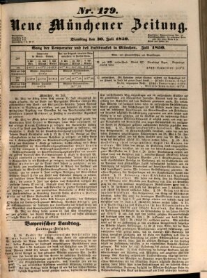 Neue Münchener Zeitung (Süddeutsche Presse) Dienstag 30. Juli 1850