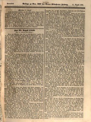 Neue Münchener Zeitung (Süddeutsche Presse) Samstag 31. August 1850