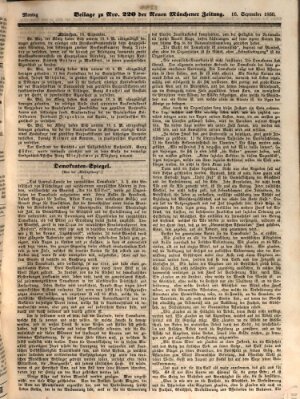 Neue Münchener Zeitung (Süddeutsche Presse) Montag 16. September 1850