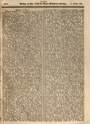 Neue Münchener Zeitung (Süddeutsche Presse) Freitag 11. Oktober 1850