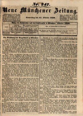 Neue Münchener Zeitung (Süddeutsche Presse) Donnerstag 17. Oktober 1850
