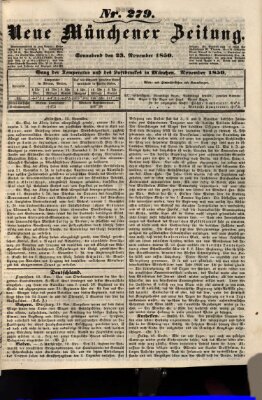 Neue Münchener Zeitung (Süddeutsche Presse) Samstag 23. November 1850
