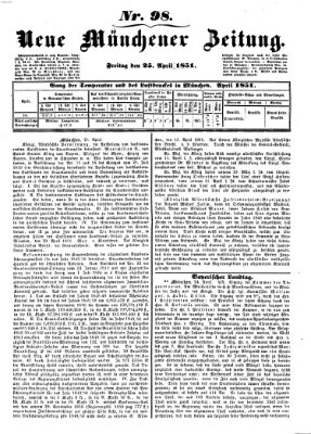 Neue Münchener Zeitung (Süddeutsche Presse) Freitag 25. April 1851