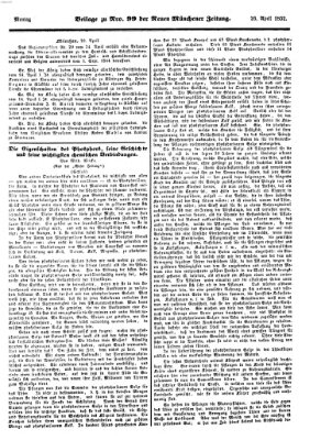 Neue Münchener Zeitung (Süddeutsche Presse) Montag 26. April 1852
