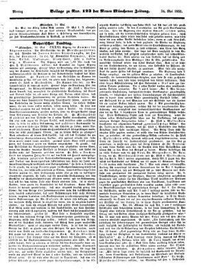 Neue Münchener Zeitung (Süddeutsche Presse) Montag 24. Mai 1852