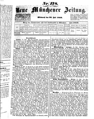 Neue Münchener Zeitung (Süddeutsche Presse) Mittwoch 28. Juli 1852
