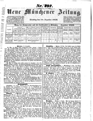 Neue Münchener Zeitung (Süddeutsche Presse) Dienstag 14. Dezember 1852