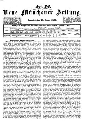 Neue Münchener Zeitung (Süddeutsche Presse) Samstag 29. Januar 1853