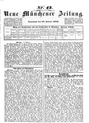 Neue Münchener Zeitung (Süddeutsche Presse) Samstag 19. Februar 1853