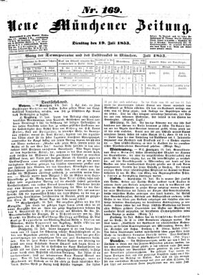 Neue Münchener Zeitung (Süddeutsche Presse) Dienstag 19. Juli 1853