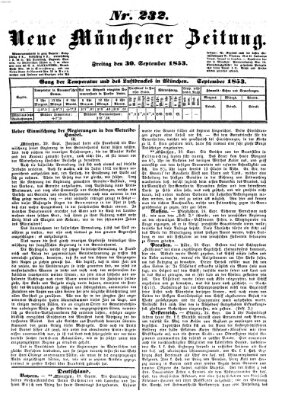 Neue Münchener Zeitung (Süddeutsche Presse) Freitag 30. September 1853